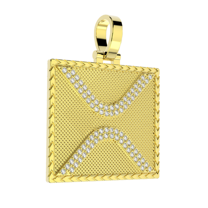 XRP Logo Gold/Diamond Pendant w/ Chain