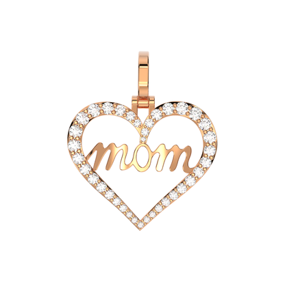 Heart "Mom" Diamond Pendant