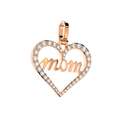 Heart "Mom" Diamond Pendant