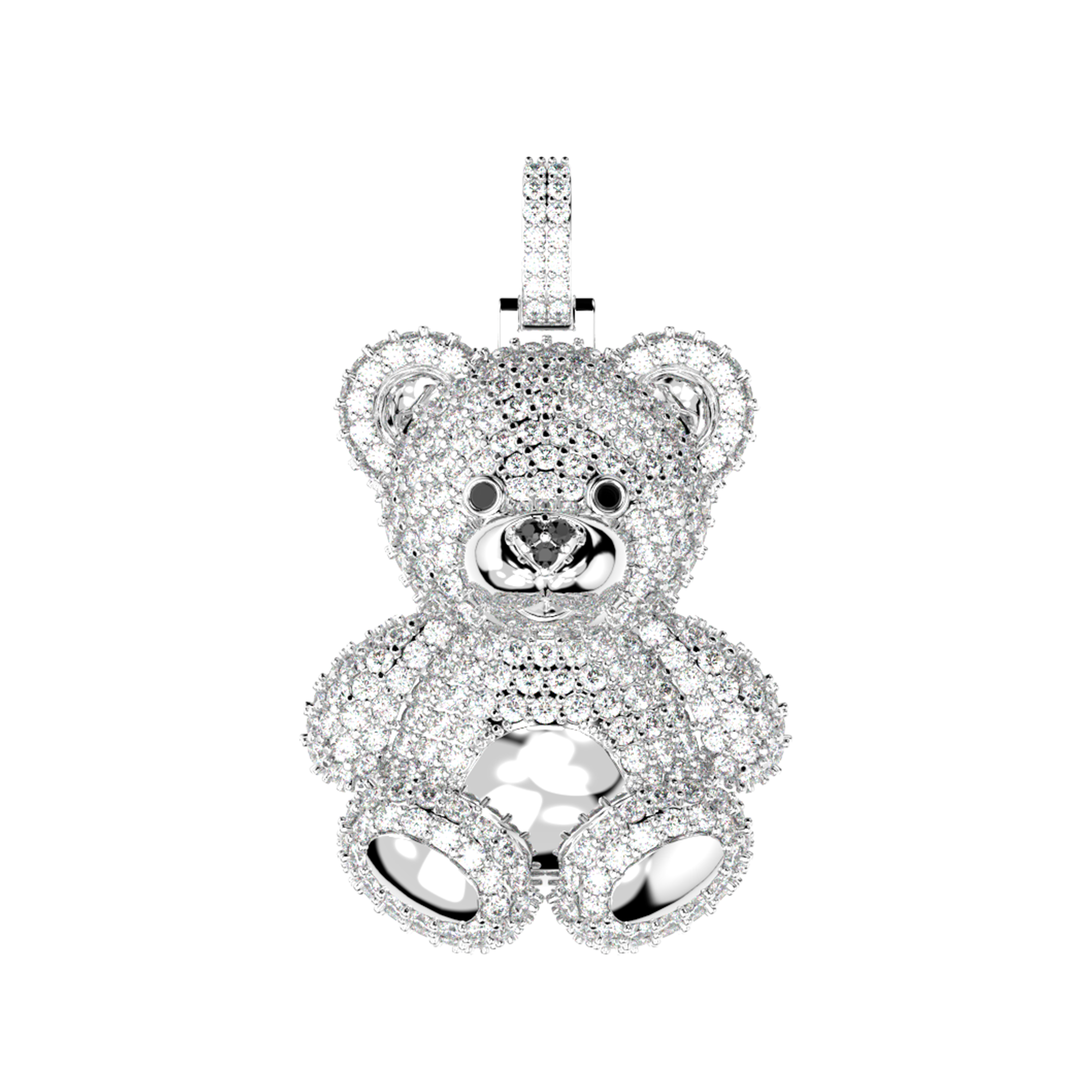 Gold Pave Teddy Bear Necklace- Order Wholesale