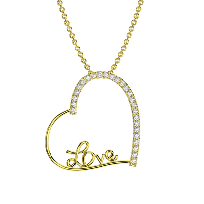 "Love" Heart Diamond Necklace