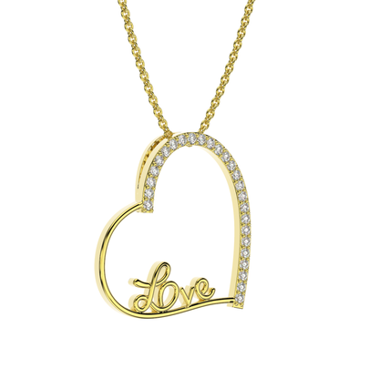 "Love" Heart Diamond Necklace