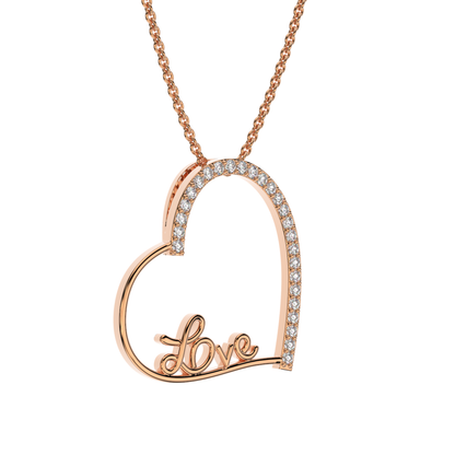 "Love" Heart Diamond Necklace
