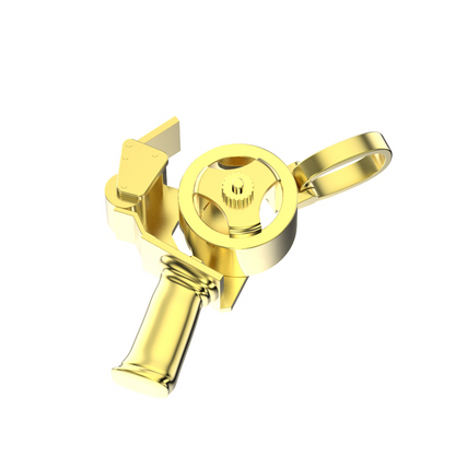 Tape Gun Gold Pendant